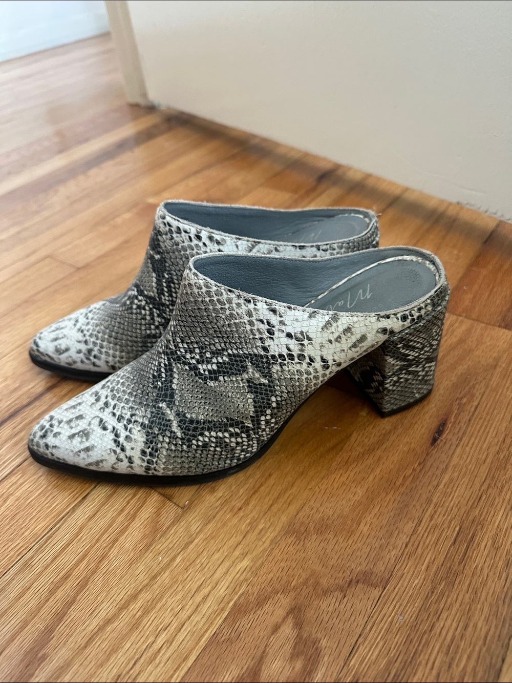 Amuse Society x Matisse Snake-Print Mule Heels - Black & White